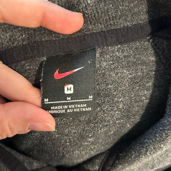 Nike Gray Knit Jacket Womens Sz Medium Quarter Zip Cotton Blend Sport Fitness - Picture 6 of 16